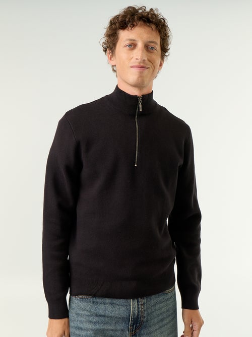 Maglione con collo alto e zip - Kiabi