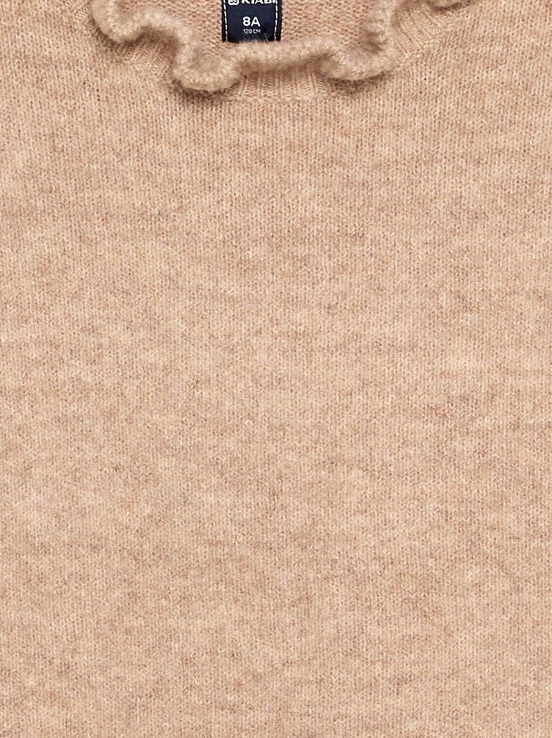 Maglione con collo alto ondulato Beige - Kiabi