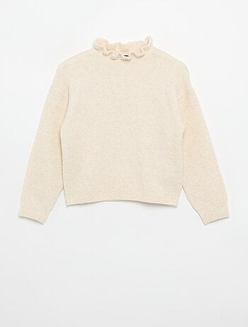 Maglione con collo alto ondulato