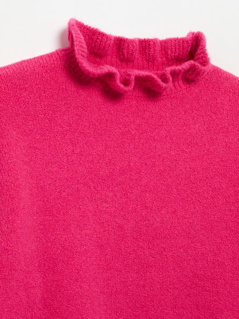 Maglione con collo alto ondulato Rosa - Kiabi