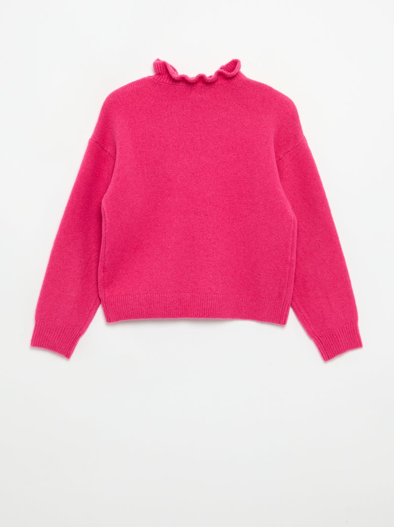 Maglione con collo alto ondulato Rosa - Kiabi