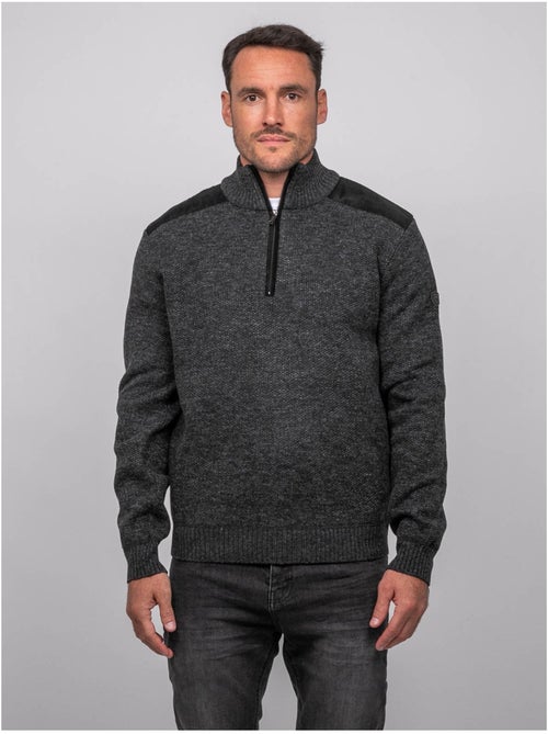Maglione con collo camionista, zip e inserti scamosciati lotiron - Kiabi Maglione con collo camionista, zip e inserti scamosciati lotiron - Kiabi