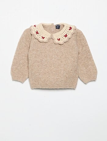 Maglione con collo fantasia
