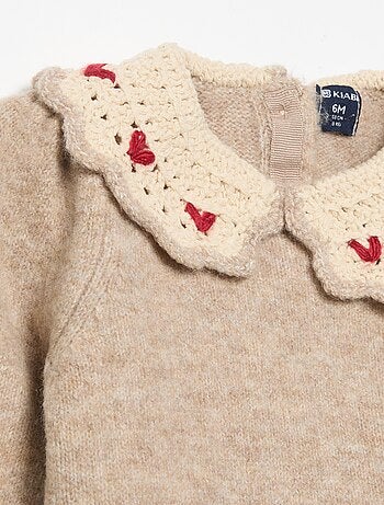 Maglione con collo fantasia