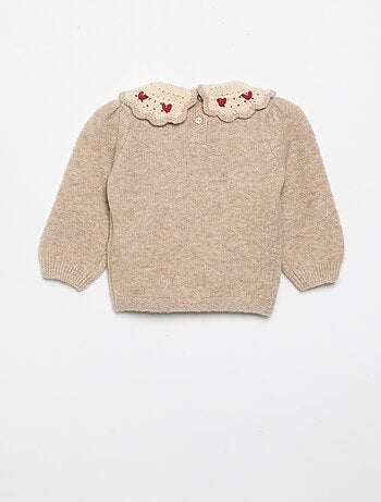 Maglione con collo fantasia