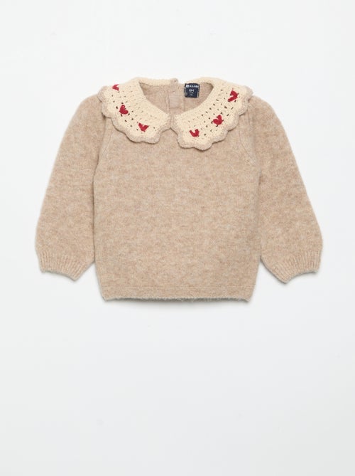 Maglione con collo fantasia - Kiabi