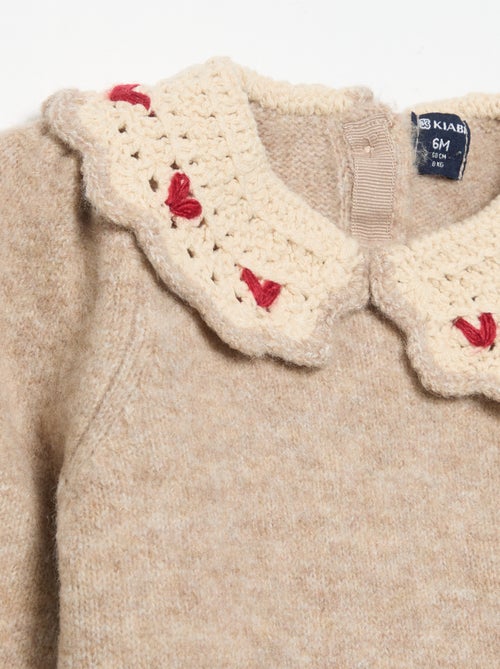 Maglione con collo fantasia - Kiabi