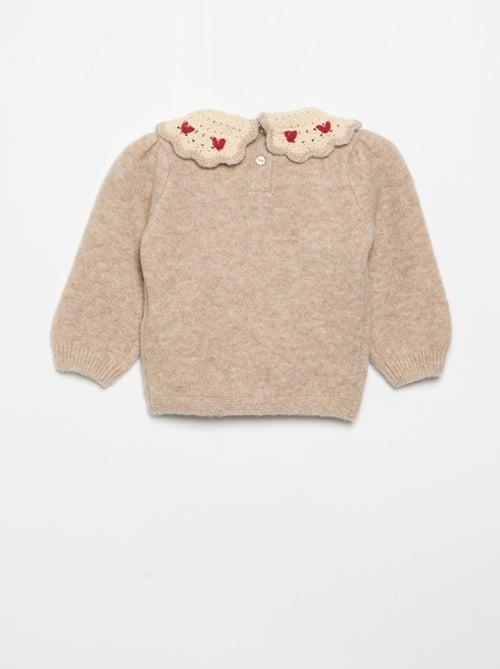 Maglione con collo fantasia - Kiabi