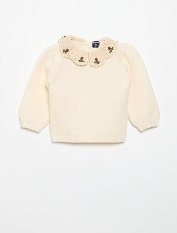 Maglione con collo fantasia