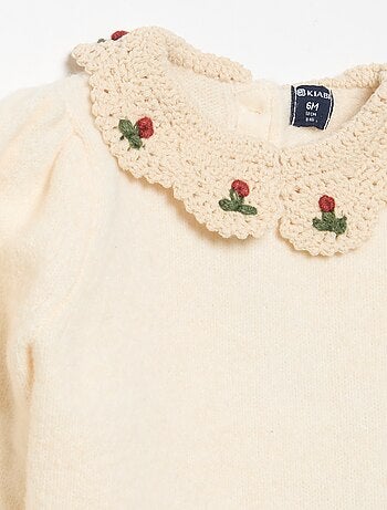 Maglione con collo fantasia