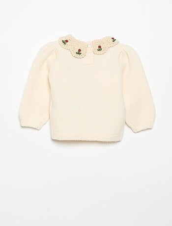 Maglione con collo fantasia
