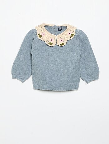 Maglione con collo fantasia