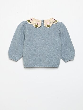 Maglione con collo fantasia
