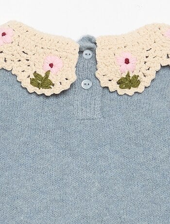 Maglione con collo fantasia