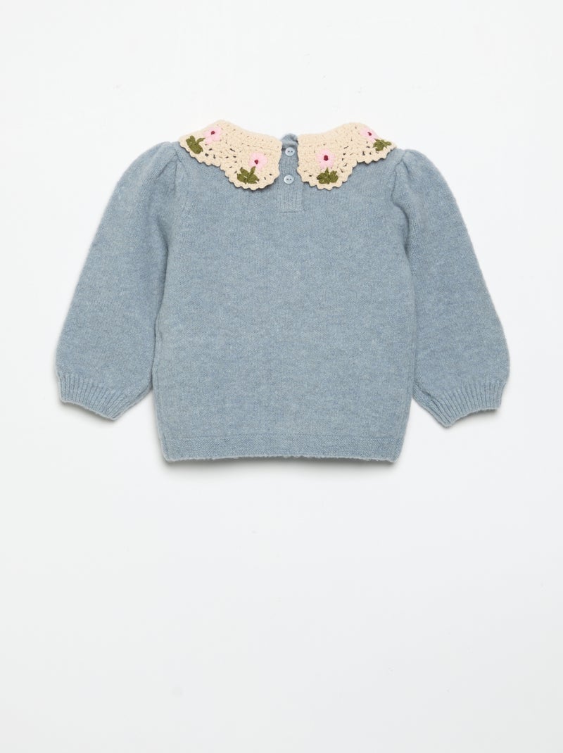 Maglione con collo fantasia Blu - Kiabi