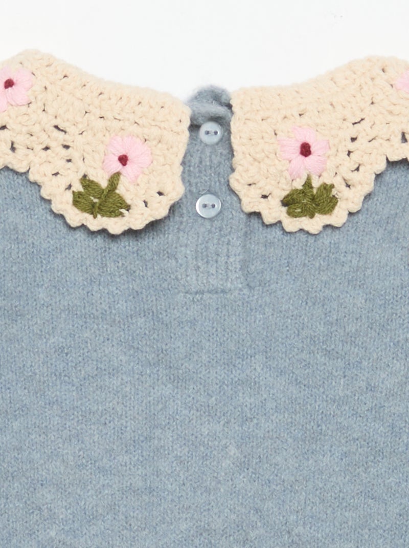 Maglione con collo fantasia Blu - Kiabi