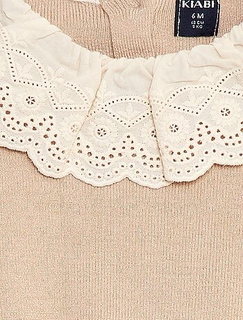 Maglione con collo in voile di cotone