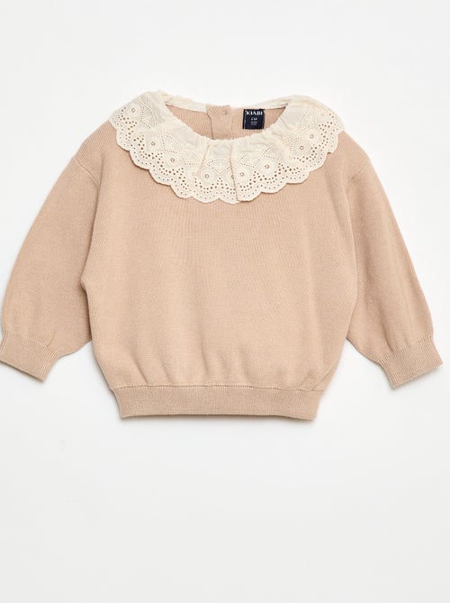 Maglione con collo in voile di cotone - Kiabi