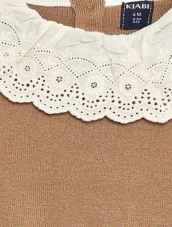 Maglione con collo in voile di cotone