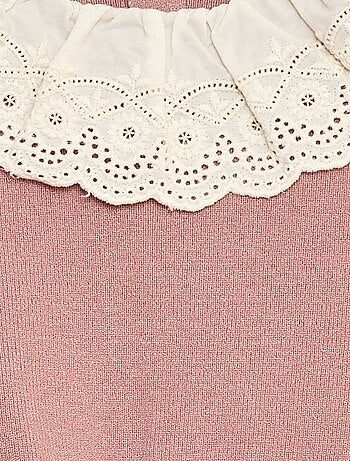 Maglione con collo in voile di cotone