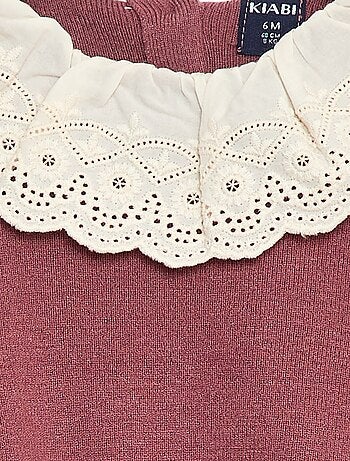 Maglione con collo in voile di cotone