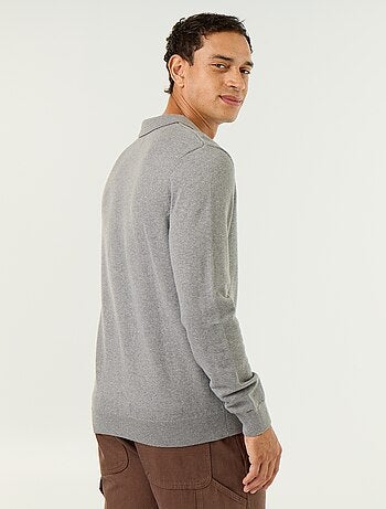 Maglione con collo polo a maniche lunghe