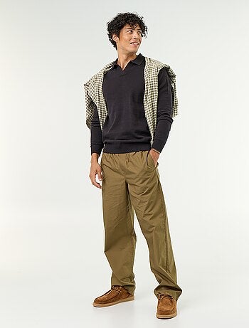 Maglione con collo polo a maniche lunghe