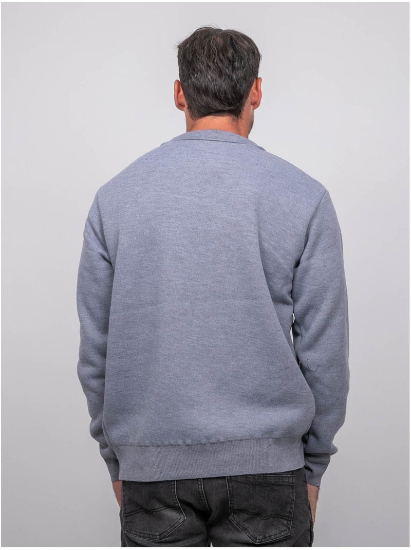 Maglione con collo polo e zip larmoti Grigio melangiato - Kiabi