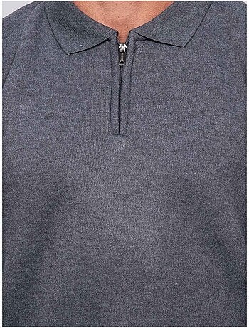 Maglione con collo polo e zip larmoti