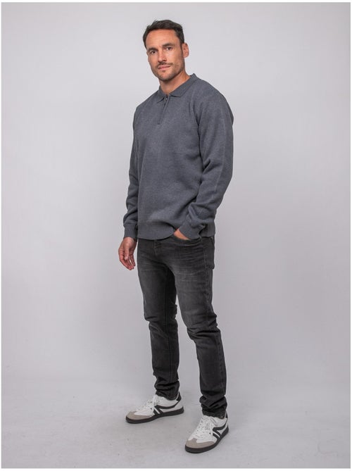 Maglione con collo polo e zip larmoti - Kiabi