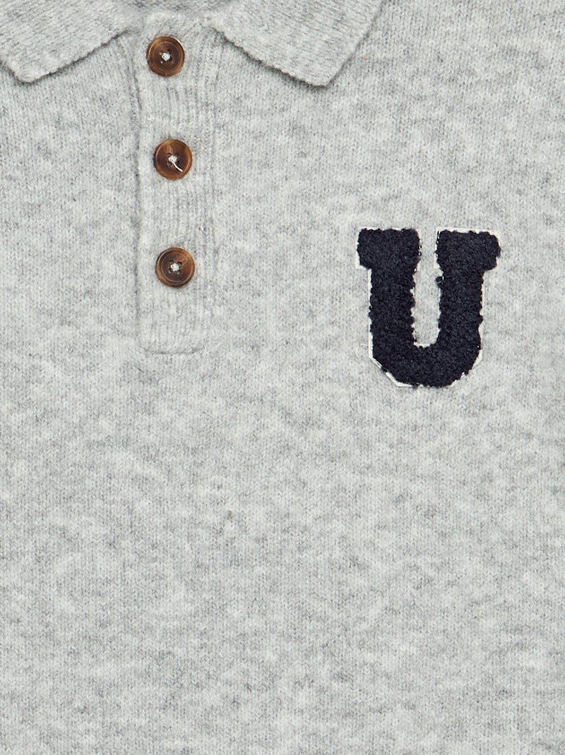 Maglione con collo polo Grigio - Kiabi