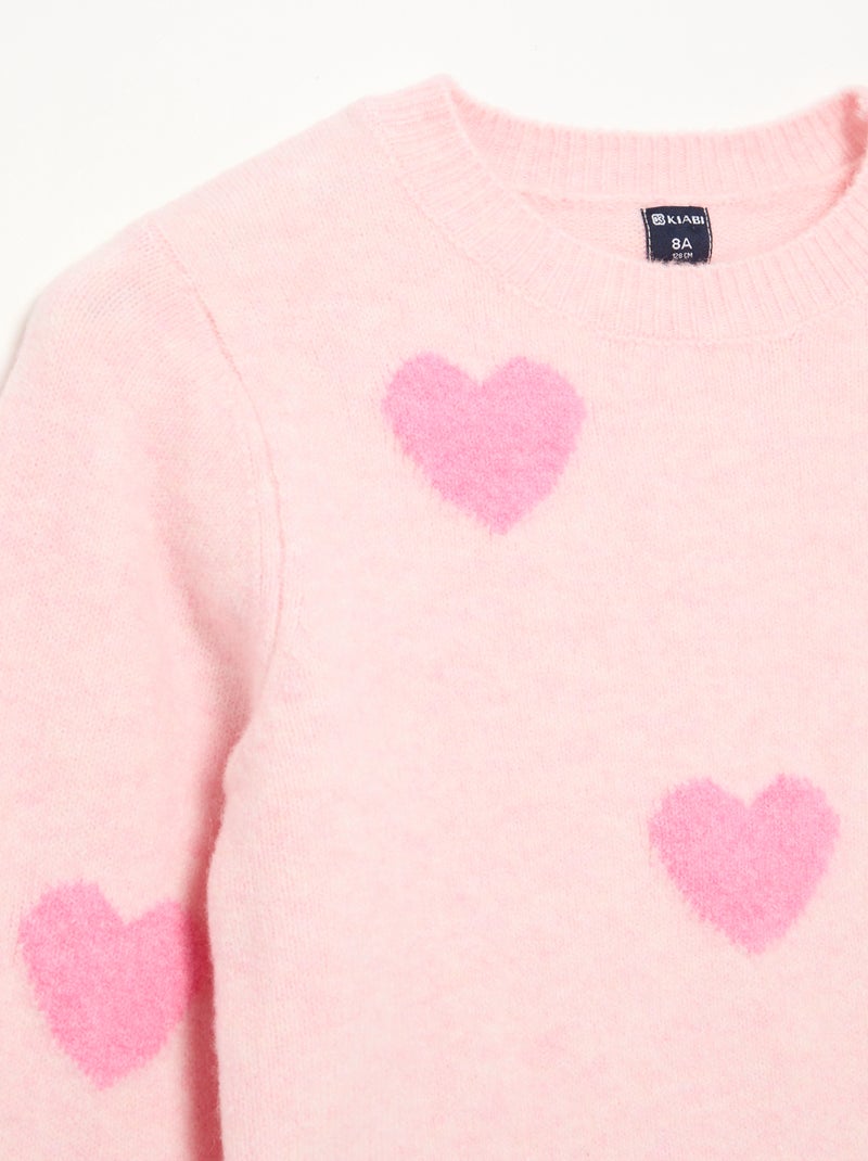 Maglione con decorazioni all over Rosa - Kiabi