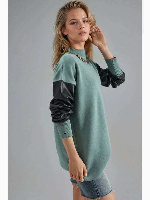 Maglione con dettagli in ecopelle my fashion - Kiabi