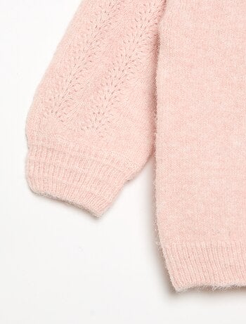 Maglione con doppio colletto fantasia