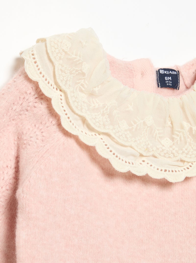 Maglione con doppio colletto fantasia Rosa - Kiabi