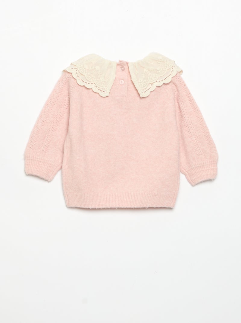 Maglione con doppio colletto fantasia Rosa - Kiabi