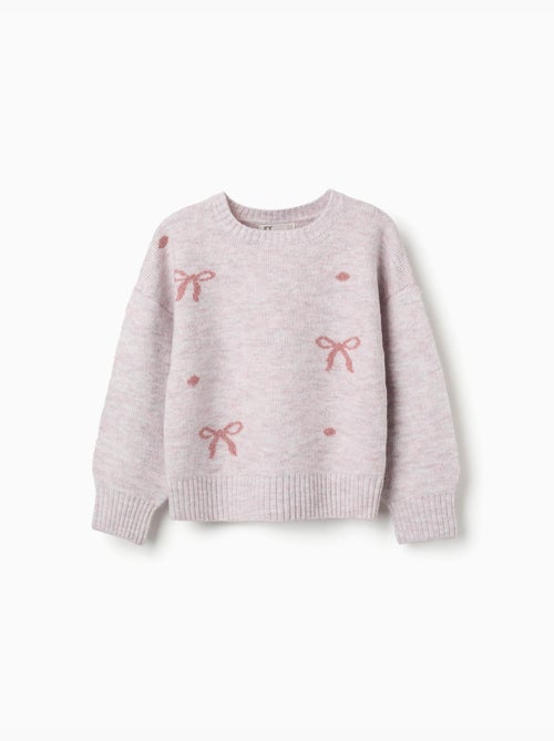 Maglione con fiocchi e pois jacquard - Kiabi