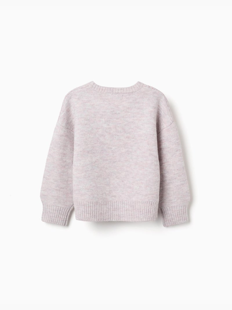Maglione con fiocchi e pois jacquard Rosa chiaro - Kiabi