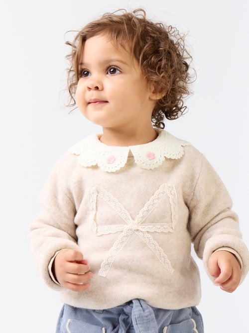 Maglione con fiocco grande in pizzo - Kiabi