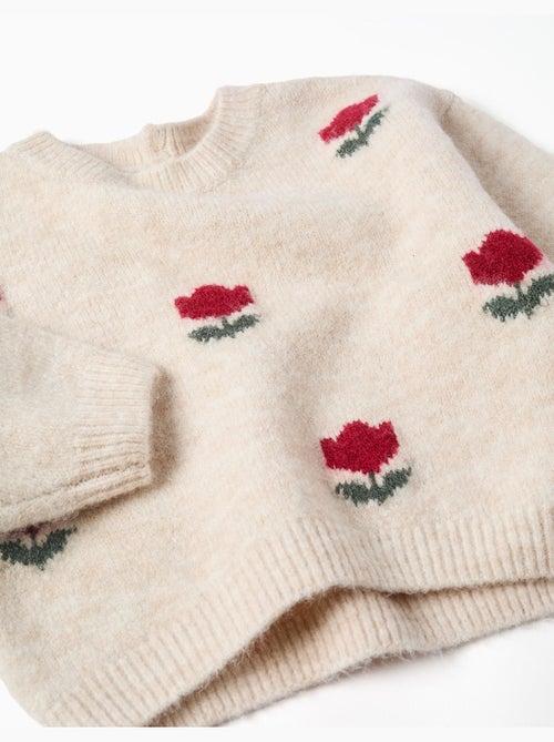 Maglione con fiori intarsia - Kiabi