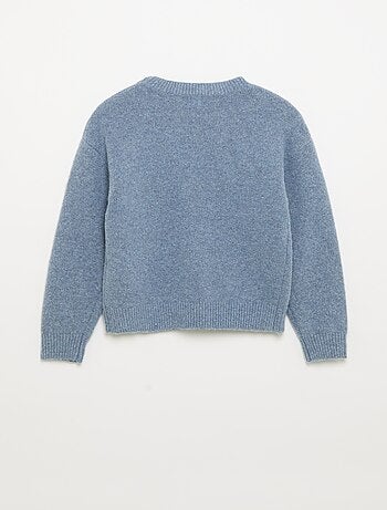 Maglione con fiori ricamati e paillettes