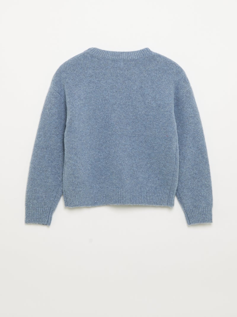 Maglione con fiori ricamati e paillettes Blu - Kiabi