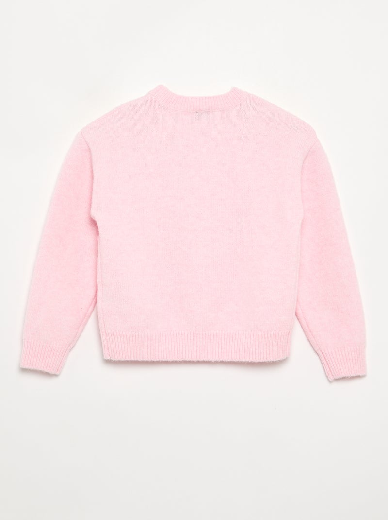 Maglione con fiori ricamati e paillettes Rosa - Kiabi