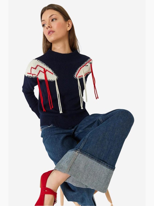 Maglione con frange sulle spalle in maglia lucci - Kiabi Maglione con frange sulle spalle in maglia lucci - Kiabi