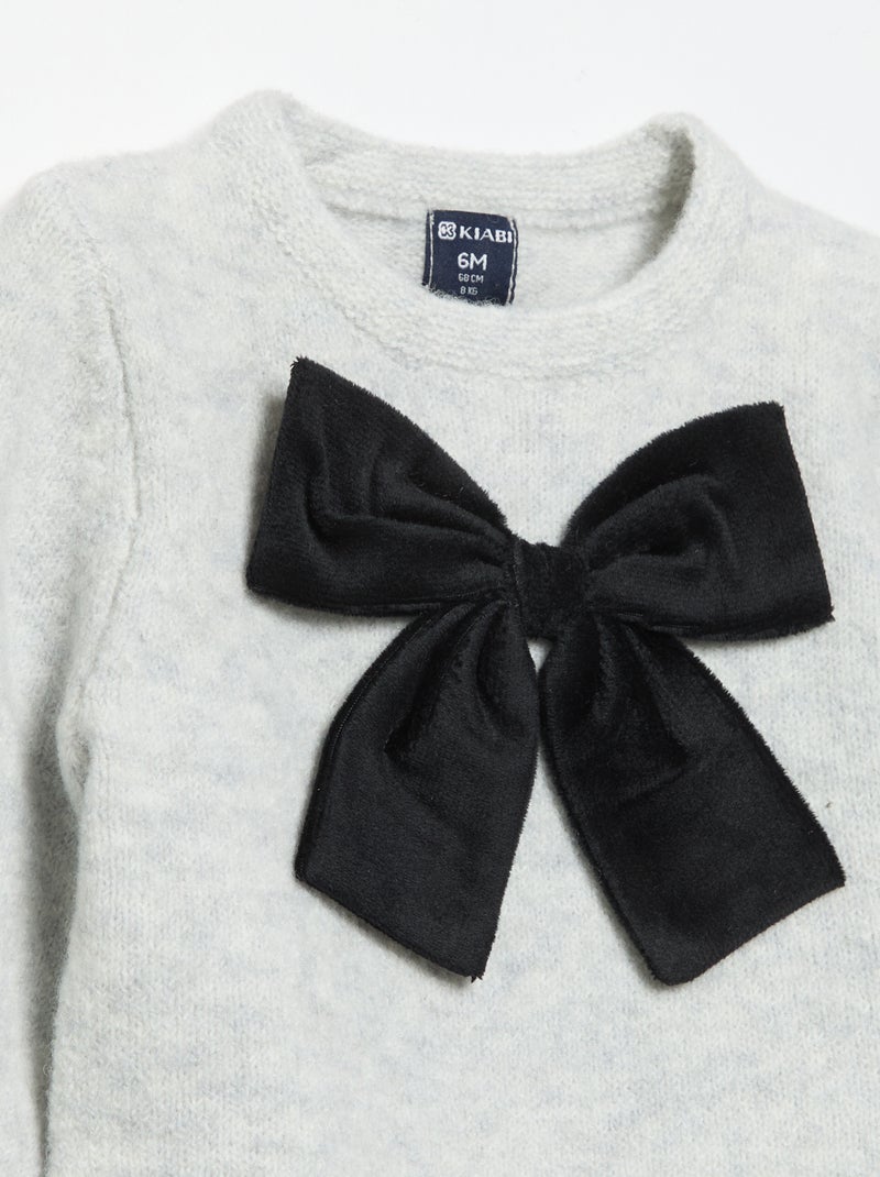 Maglione con grande fiocco fantasia Grigio - Kiabi