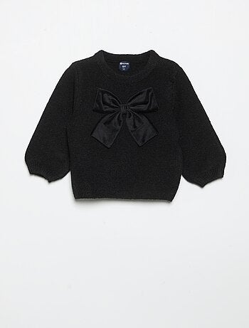 Maglione con grande fiocco fantasia