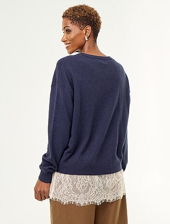 Maglione con inserto in pizzo
