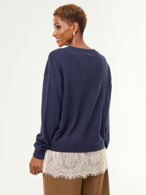 Maglione con inserto in pizzo - Kiabi