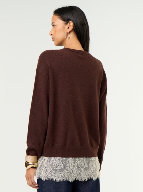 Maglione con inserto in pizzo - Kiabi