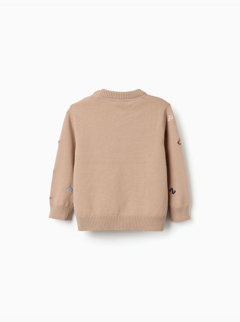 Maglione con lettere ricamate Beige - Kiabi
